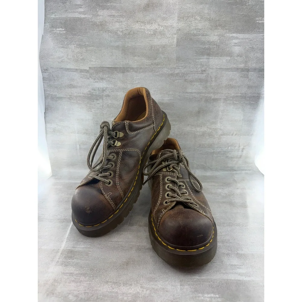 Dr Martens 10940 Brown Leather Lace Up Lug Sole Oxford Shoes Men Sz 10
